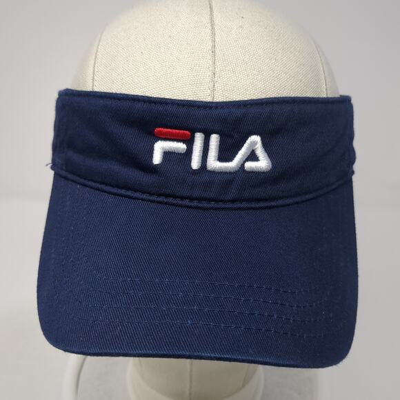 FILA Strapback Sun Visor Hat Blue One Size Adjustable Embroidered Outdoor - Picture 2 of 9